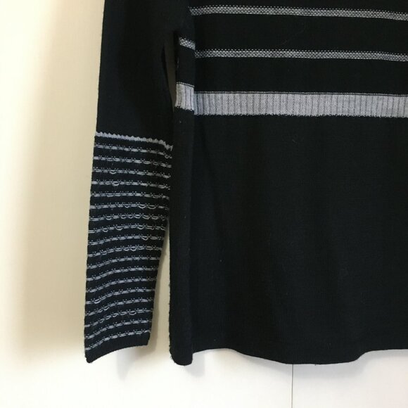 Vintage Striped Wool Blend Empress Waist Y2K Vibe Turtleneck Sweater - Picture 7 of 11